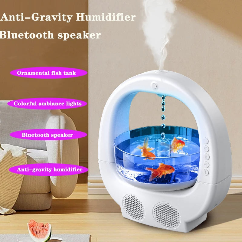 3 In 1 Anti-Schwerkraft-Luftbe feuchter Home Desktop Kreativ-Aromatherapie-Maschine mit Bluetooth-Lautsprecher